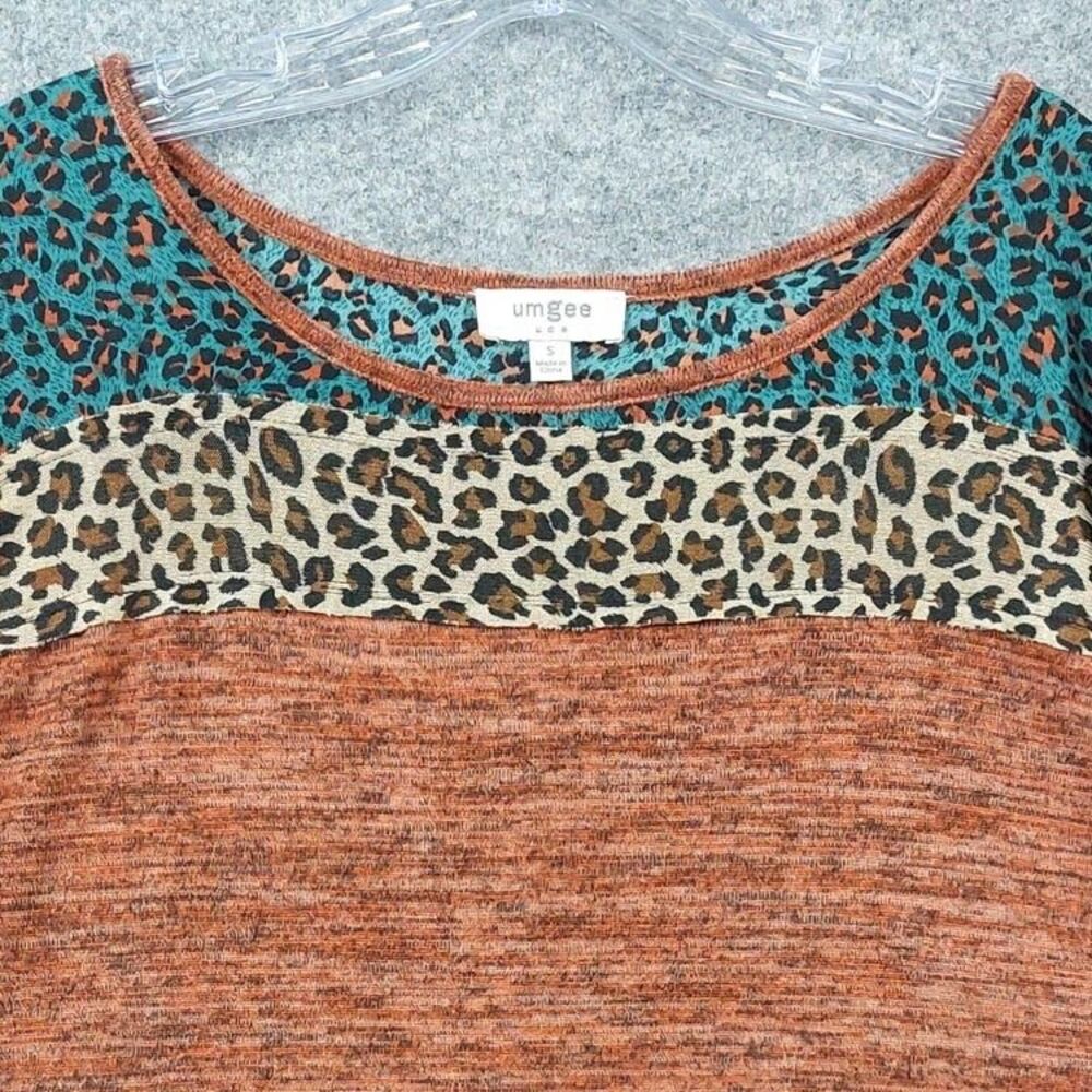 Umgee USA Small Tunic Dress Animal Print Colorblock Pocket Boho Shift Small - Picture 4 of 10